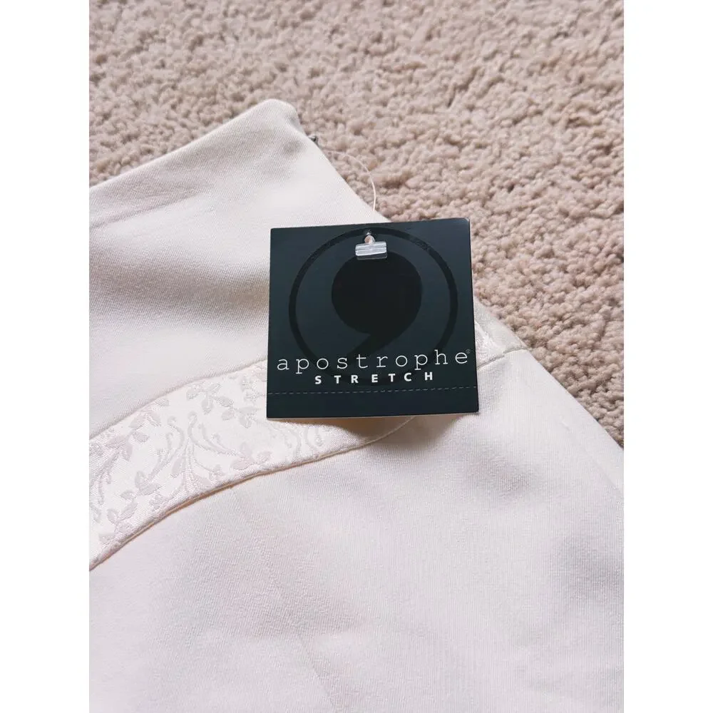 NWT Apostrophe Embroidered Flare Skirt 6 Ivory Coquette Romantic Old Money - Picture 4 of 7